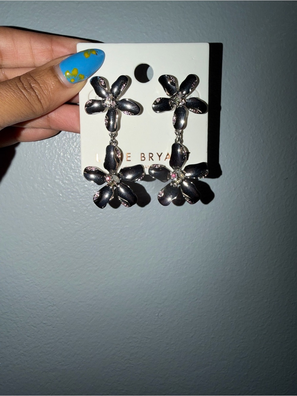 Lane Bryant Silver Floral Drop Earrings - Picture 6 of 6